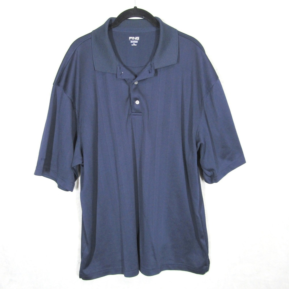 PING Collection Performance Golf Polo Shirt Mens XL Navy Blue Short Sleeve